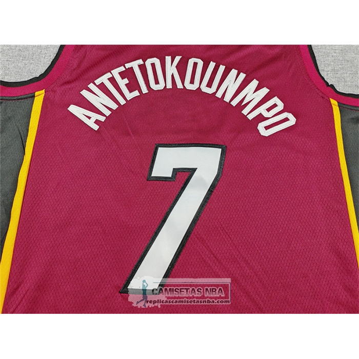 Camiseta Miami Heat Giannis Antetokounmpo NO 7 Statement Rojo
